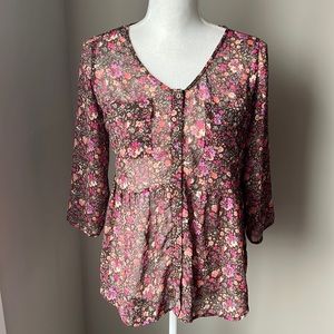 Mossimo Supply Co Floral Blouse